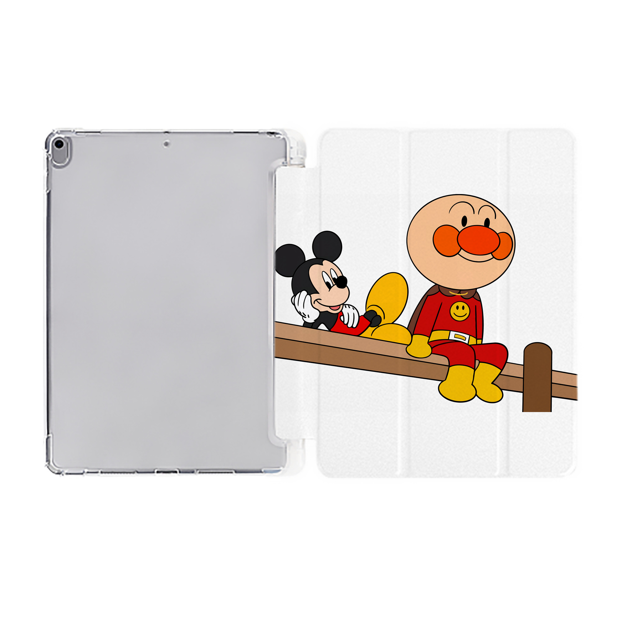 （画像用） アンパンマン Anpanman IPad ケース ペン収納付き 三つ折りスタンド PUレザー×シリコン 対応機種9.5/10.5/10.9インチ